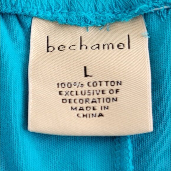 Bechamel Capri Pants Embroidered Design Elastic Waist Pull On Size Large - Picture 2 of 11